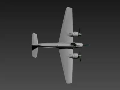 model of a World War II-era German military aircraft Low-poly 3D model