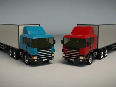 Low Poly Cargo Truck 02 Low-poly 3D model