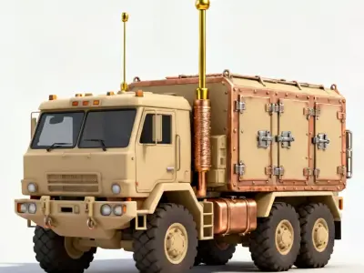 Signal-Sentry Mobile Command Truck 3D Model Low-poly 3D model