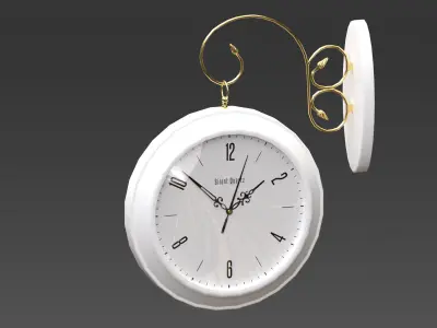 Double Sided Wall Clock v2 Low-poly 3D model