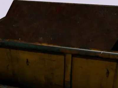 Dumpster metal trash can Low-poly 3D model