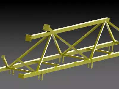 Railway Track Panel Lifting Frame  3D model