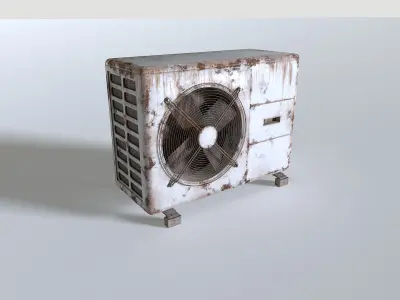 Rusty Rooftop AC hvac unit 3 Low-poly 3D model
