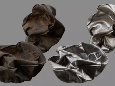 Crushed Fish Can 06 3D model
