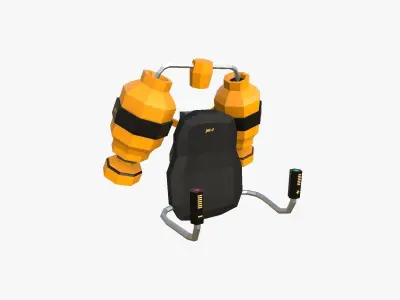 Jetpack Low Poly F01 - SciFi Character Design Low-poly 3D model