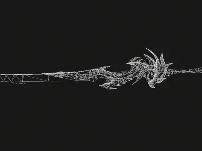 Futuristic Sword Low-poly 3D model 9