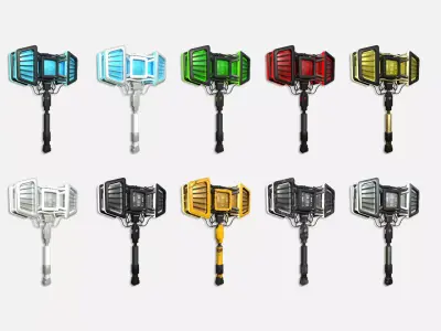 10 SciFi War Hammers A Collection - Sci Fi Weapon Design 3D Model Pack purchase