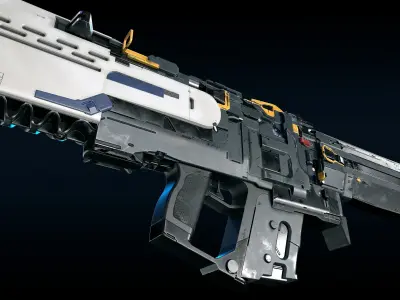 sci-fi rifle TDR V74  Low-poly 3D model