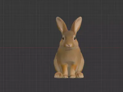 Rabbit 3D scan print Low-poly 3D model