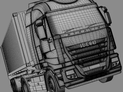 Iveco Stralis with 12 containers 3D model