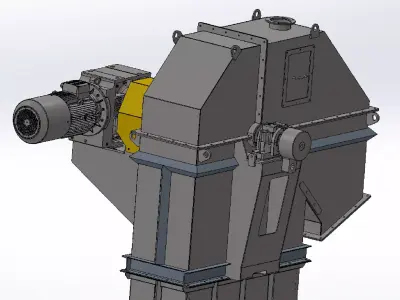 400x17000 mm chain bucket elevator 3D model
