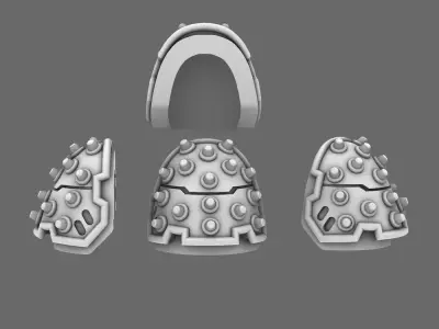 Space Knights V4 Savage Studded Shoulder Pads Type D 3D print model