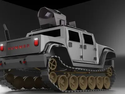 Hummer h1 Military Vehicle Low-poly 3D model