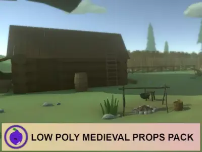 Low Poly Medieval Props Pack Low-poly 3D model