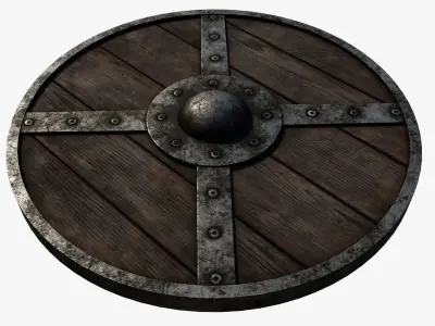Wooden shield Low-poly 3D model order