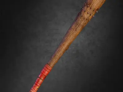 Wooden Bat PBR low-poly game ready Low-poly 3D model