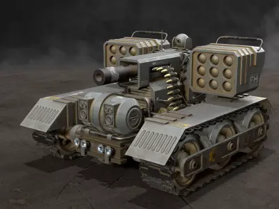 UGV Concept-3B-Urban-Dirty Low-poly 3D model