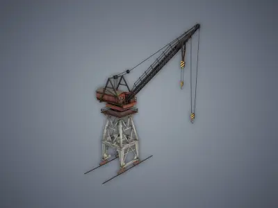 Port Crane Low-poly 3D model