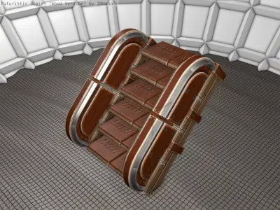 Wood Stairs Construction Element 30 3D model