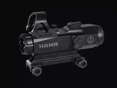Leupold Mark 4 HAMR Scope with DeltaPoint Red Dot Sight  Low-poly 3D model