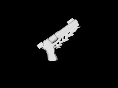 Flame Gun Low-poly 3D model