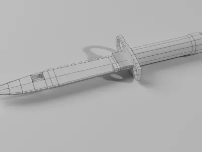 Old combat knife  Free low-poly 3D model