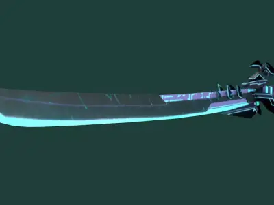 Futuristic SciFi Samurai Sword 1 Low-poly 3D model
