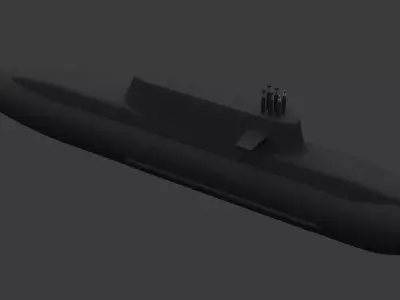 North Korean New ballistic missile submarine Low-poly 3D model