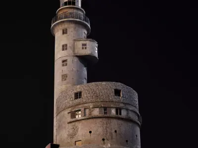 Abandoned lighthouse Aniva Low-poly 3D model