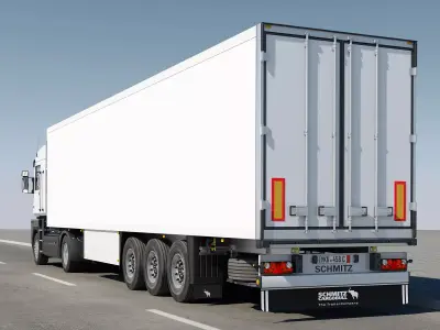 Renault Magnum Legend With Semi-trailer 3D model