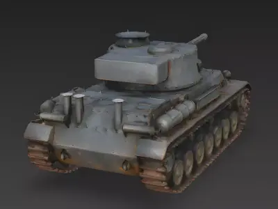 WWII Heavy Tank 3D Model 3D Model Low-poly 3D model