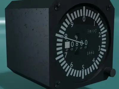 Altimeter clock 3D model