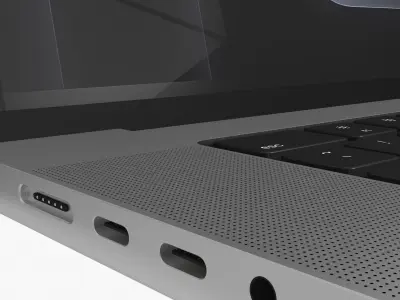 Apple MacBook Pro 16 M5 2025 Silver Rigged 3D model