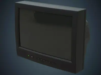 CRT Television 1A Low-poly 3D model