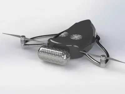 Uncrewed aerial vehicle with fuel-consuming cell 3D model