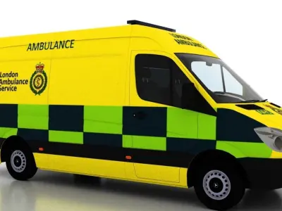 Mercedes Benz Sprinter L2H2 2009 England Ambulance UK 3D model