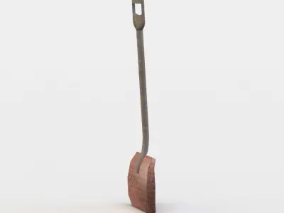 Shovel Low-poly 3D model 15
