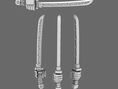 Cyber Samurai Techno Katana Type A RIGHT 3D print model