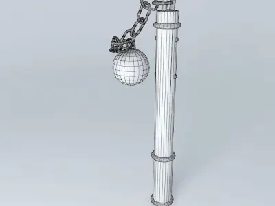 Flail pen with chain Free 3D model