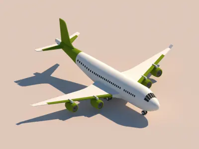 Cartoon Low Poly Airplane Package  Low-poly 3D model