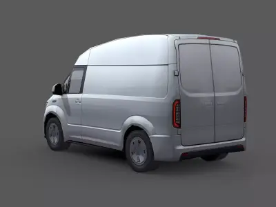 Next-Gen Electric Utility Van Low-poly 3D model