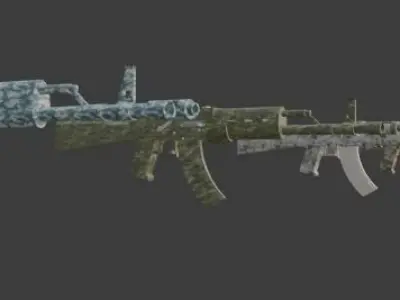 AK-74 Low Poly ak - rifle Low-poly 3D model