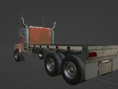 Game Ready Low Poly Realistic Dirt Truck   Low-poly 3D model
