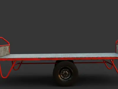 industrial trailer Low-poly 3D model