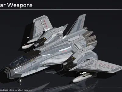 Scifi Fighter CTM125 Low-poly 3D model
