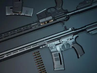 Game Ready AR15-M4 Rifle VR - AR 3D Weapon with PBR Texture Low-poly 3D model