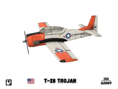 North American T-28 TROJAN - STL files for 3D printer 3D print model