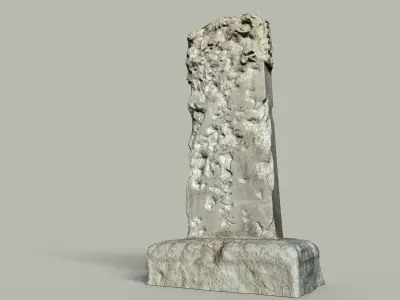 3d Korean style Gravestone High poly mesh 3D model