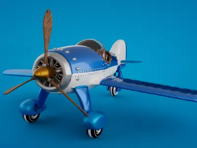 3d Biplane airplane 3D model