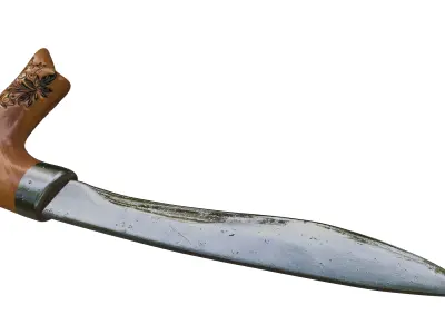 Badik Traditional Weapon From Makasar Indonesia 3D model